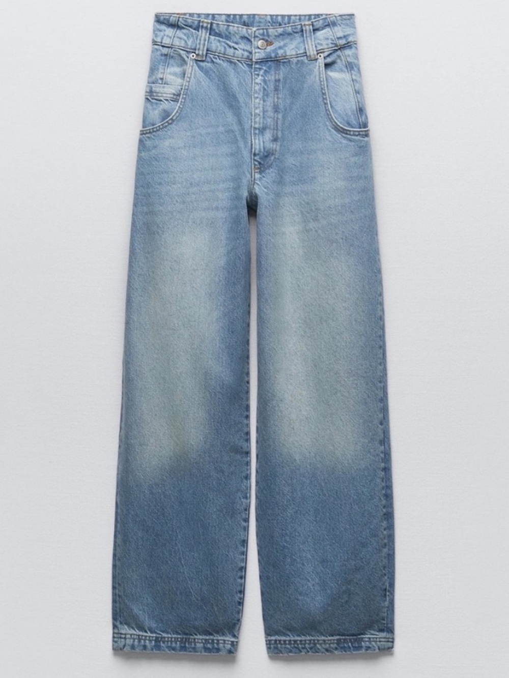 ZARA RECONSTRUCTED MID-RISE LOOSE BARREL